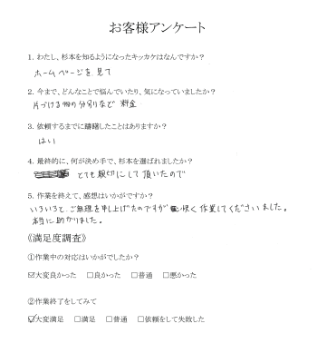 14.広島市佐伯区　Tさん　不用品の片付け　お客様アンケート